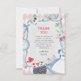 Alice in Wonderland Birthday Bedankkaart