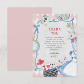 Alice in Wonderland Birthday Bedankkaart (Voorkant / Achterkant)