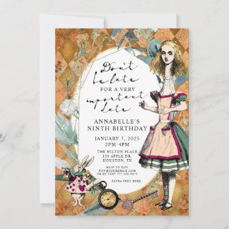  Alice in Wonderland Birthday Bridal Baby I Kaart