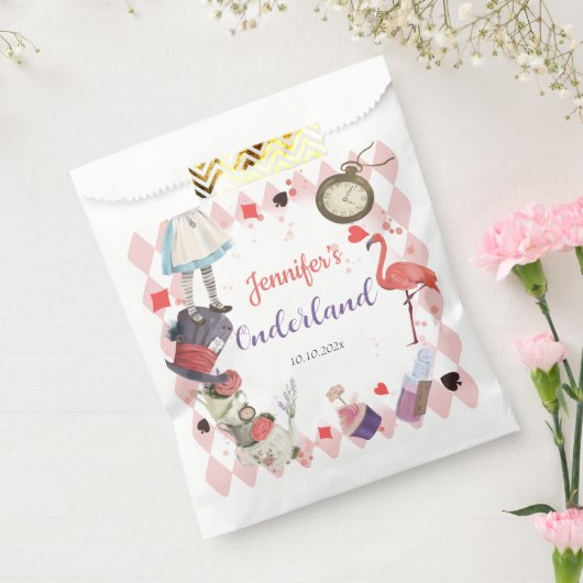 Alice in Wonderland Birthday Favor Bag Bedankzakje (Gezegeld)
