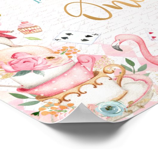 Alice in Wonderland - Birthday - feest voor cadeau Poster (Hoek)