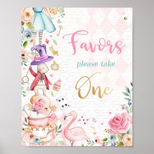 Alice in Wonderland - Birthday - feest voor cadeau Poster (Voorkant)