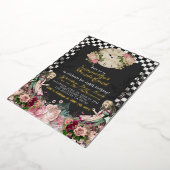 Alice in Wonderland Birthday Folie Uitnodiging (Gedraaid)