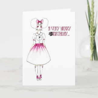 Alice in Wonderland Birthday Girl Cute Kaart