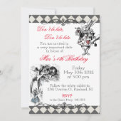 Alice in Wonderland Birthday Invitation Kaart (Voorkant)