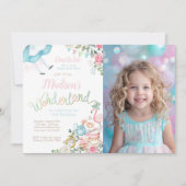 Alice in Wonderland Birthday Invitation Kaart (Voorkant)