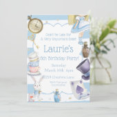 Alice in Wonderland Birthday Invitation Kaart (Staand voorkant)