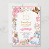 Alice in Wonderland Birthday Invitation Kaart (Voorkant)