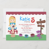 Alice in Wonderland Birthday Invitation Kaart (Voorkant)