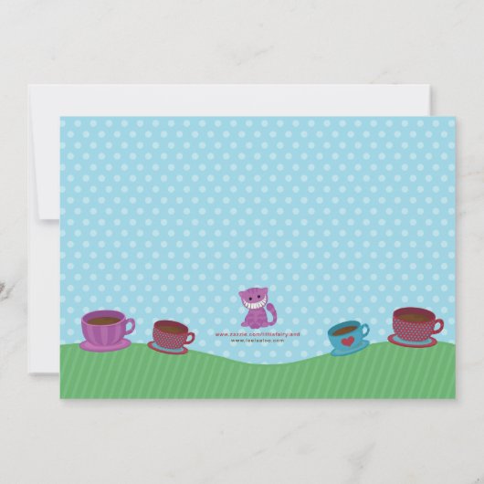 Alice in Wonderland Birthday Invitation Kaart (Achterkant)