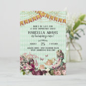 Alice in Wonderland Birthday Invitation Kaart (Staand voorkant)
