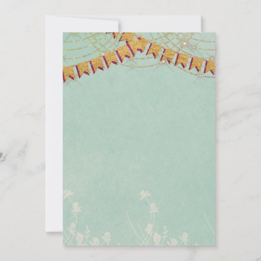 Alice in Wonderland Birthday Invitation Kaart (Achterkant)