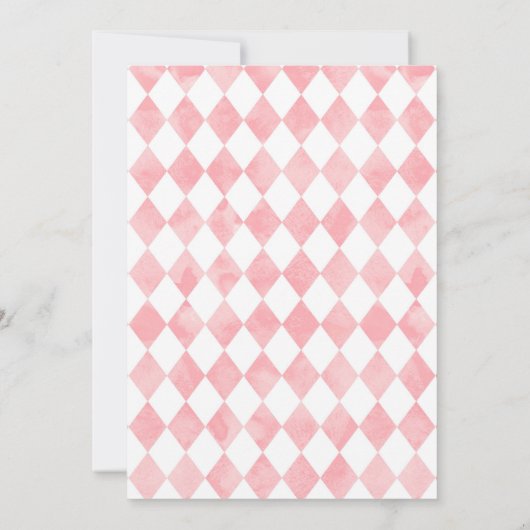 Alice in Wonderland Birthday Invitation Waterverf Kaart (Achterkant)