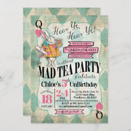 Alice in Wonderland Birthday Invitations Kaart