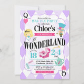 Alice in Wonderland Birthday Invitations Kaart (Voorkant)