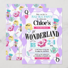 Alice in Wonderland Birthday Invitations Kaart