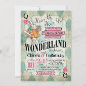 Alice in Wonderland Birthday Invitations Kaart (Voorkant)