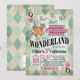 Alice in Wonderland Birthday Invitations Kaart