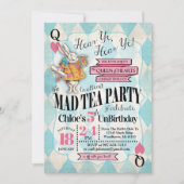 Alice in Wonderland Birthday Invitations Kaart (Voorkant)