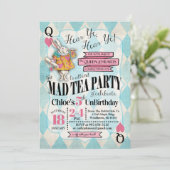 Alice in Wonderland Birthday Invitations Kaart (Staand voorkant)
