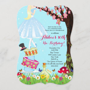 Alice in Wonderland Birthday Invitations Kaart