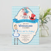 Alice in Wonderland Birthday Invitations Kaart (Staand voorkant)