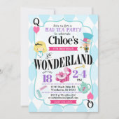 Alice in Wonderland Birthday Invitations Kaart (Voorkant)