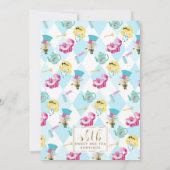 Alice in Wonderland Birthday Invitations Kaart (Achterkant)