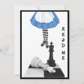 Alice in Wonderland Birthday Invite Queen of Heart Kaart (Achterkant)