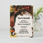 Alice in Wonderland Birthday Kaart (Staand voorkant)