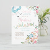 Alice in Wonderland Birthday Kaart (Staand voorkant)