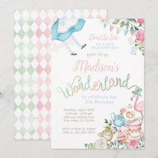 Alice in Wonderland Birthday Kaart