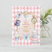 Alice in Wonderland Birthday Kaart (Staand voorkant)