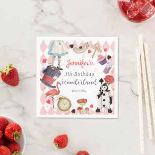 Alice in Wonderland Birthday Napkins Servet