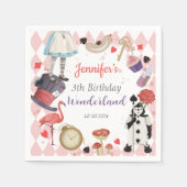 Alice in Wonderland Birthday Napkins Servet (Voorkant)