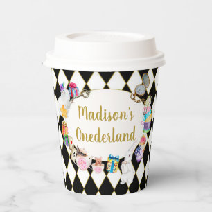 Alice in Wonderland Birthday Onederland Papieren Bekers