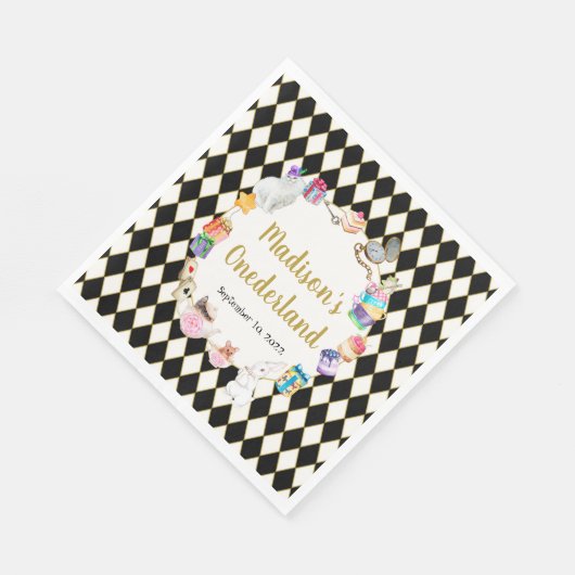 Alice in Wonderland Birthday Onederland Servet (Hoek)