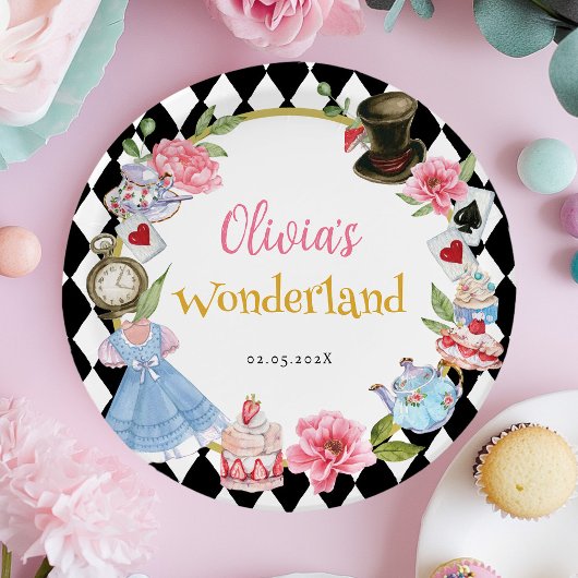Alice in Wonderland Birthday Papieren Bordje