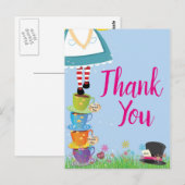 Alice in Wonderland Birthday Party Briefkaart (Voorkant / Achterkant)