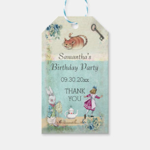 Alice in Wonderland Birthday Party Dank je Cadeaulabel