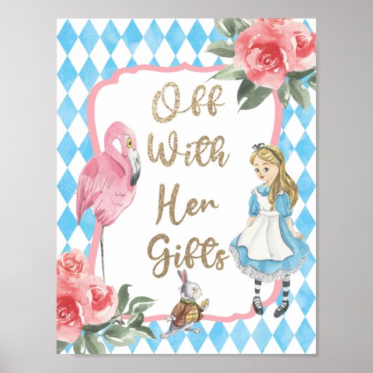 Alice in Wonderland Birthday Party Gift Sign Decor Poster (Voorkant)