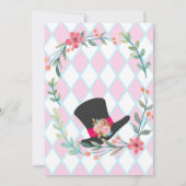 Alice in Wonderland Birthday Party Invitation Kaart (Achterkant)