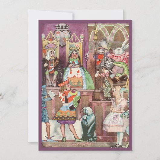 Alice in Wonderland Birthday Party Invitation Kaart (Voorkant)