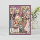 Alice in Wonderland Birthday Party Invitation Kaart (Staand voorkant)