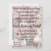 Alice in Wonderland Birthday Party Invitation Kaart (Achterkant)