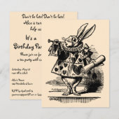 Alice in Wonderland Birthday Party Invitation Kaart (Voorkant / Achterkant)