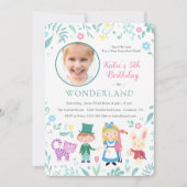 Alice in Wonderland Birthday Party Kaart (Voorkant)