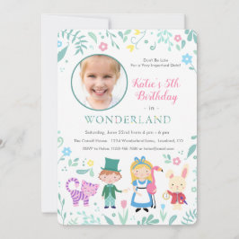 Alice in Wonderland Birthday Party Kaart