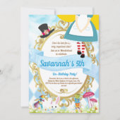 Alice in Wonderland Birthday Party Kaart (Voorkant)