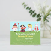 Alice in Wonderland Birthday Party Kaart (Staand voorkant)